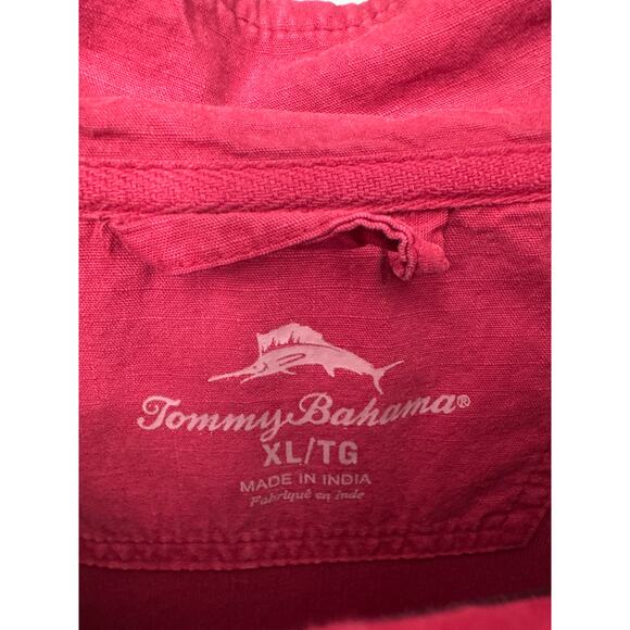 Tommy Bahama Sweater Mens XL Red Sweatshirt Pullover 1/4 Zip Casual Relax Cotton - Picture 2 of 6